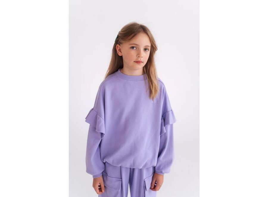 Repose ams | Ruffle Sweater Short Bright Violet