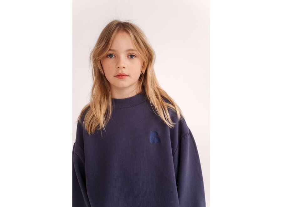 Repose ams | Crop Heart Sweater Midnight Blue