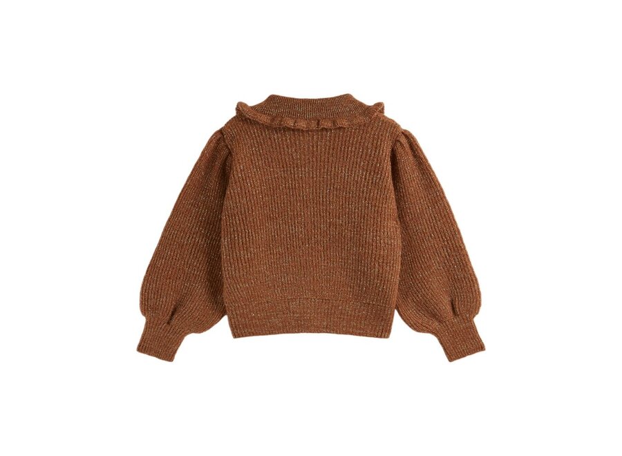 Emile et Ida | Col Volante Cardigan Choco Lurex