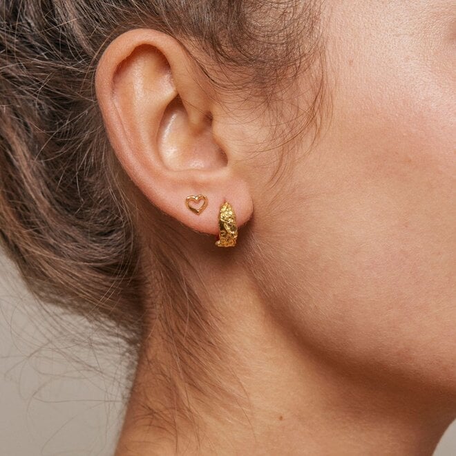 Enamel Copenhagen | Organic Heart Gouden Studs Oorbellen