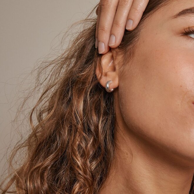 Enamel | Gianna Small Zilveren Hoops