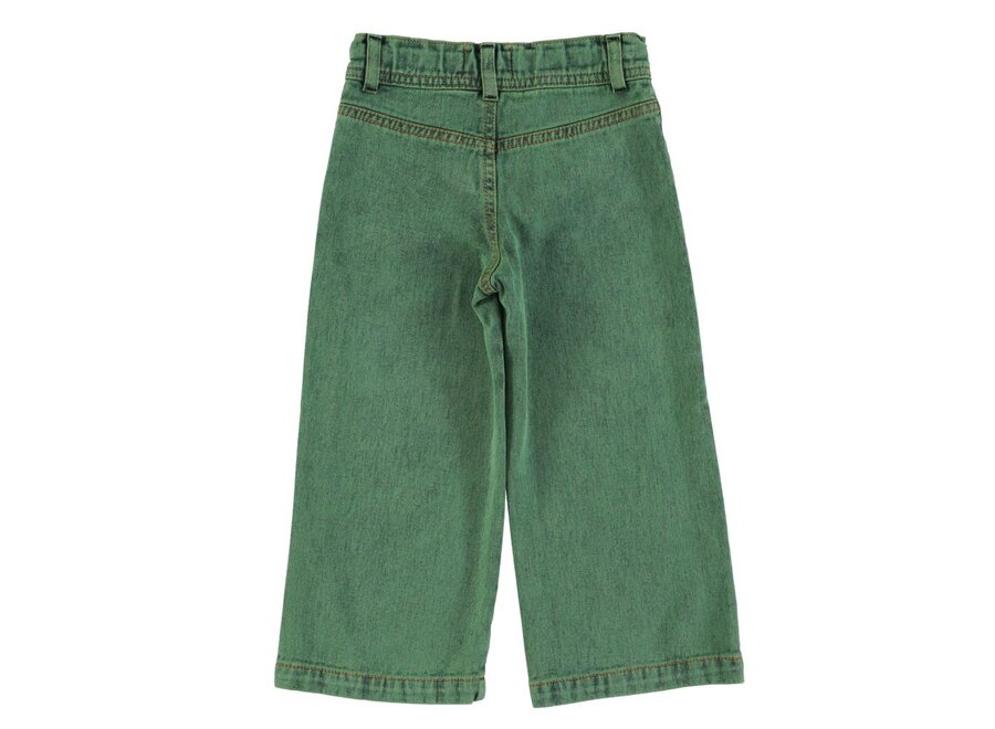 Piupiuchick | Flare Broek Washed Green  Denim