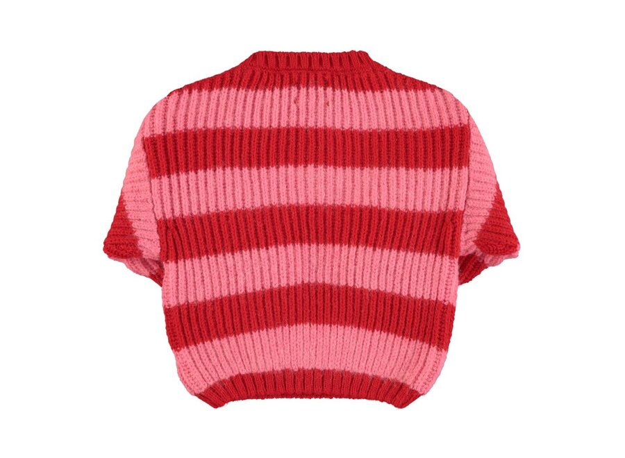 Piupiuchick | Knitted Sweater Red & Pink Stripes