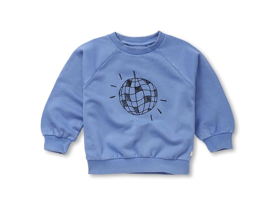 Sweatshirt Raglan Disco Ball Molecule Blue