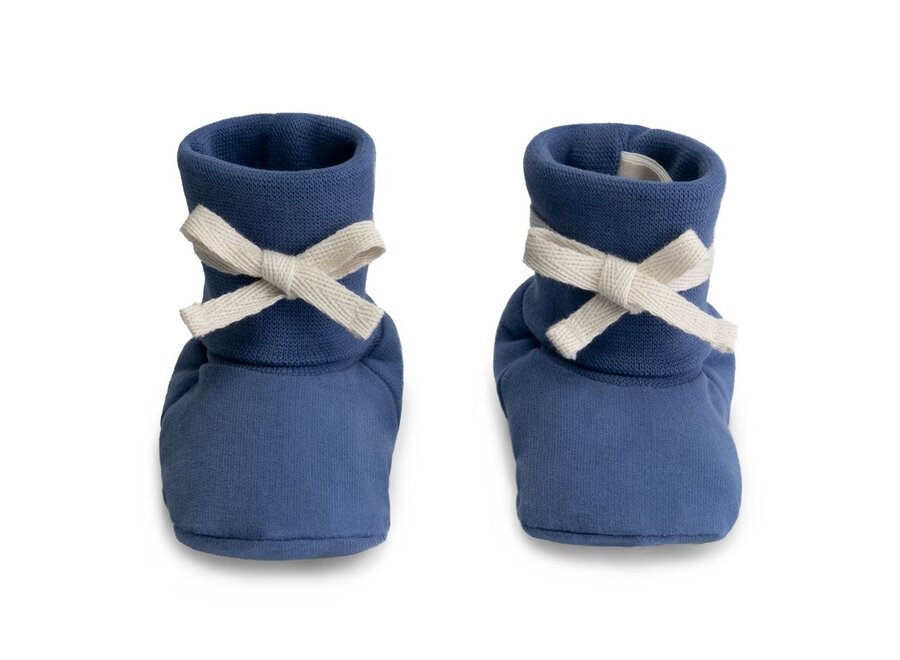 Baby Ribbed Booties GOTS Blue Moon