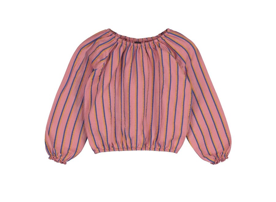 Bonmot | Collar Shirt Vertical Stripes Dusty Pink