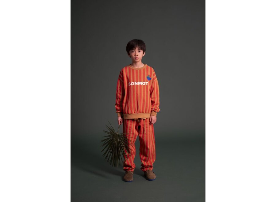 Bonmot | Fleece Trouser Vertical Stripe Wood