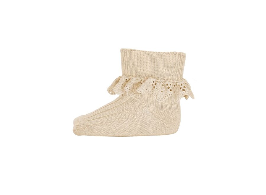 Lea Socks With Lace Ecru