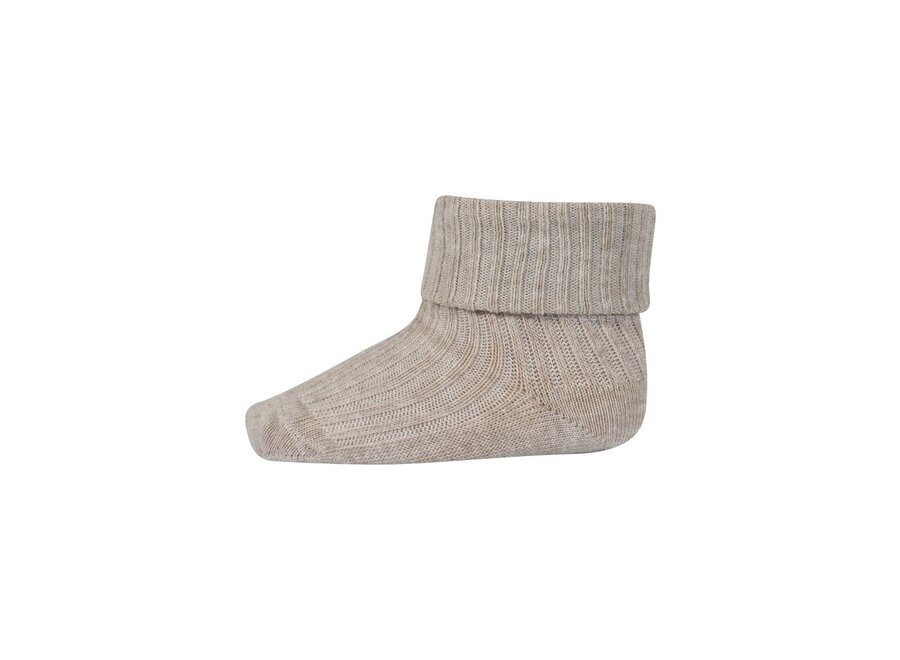 MP Denmark | Cotton Rib Baby Socks Beige Melange