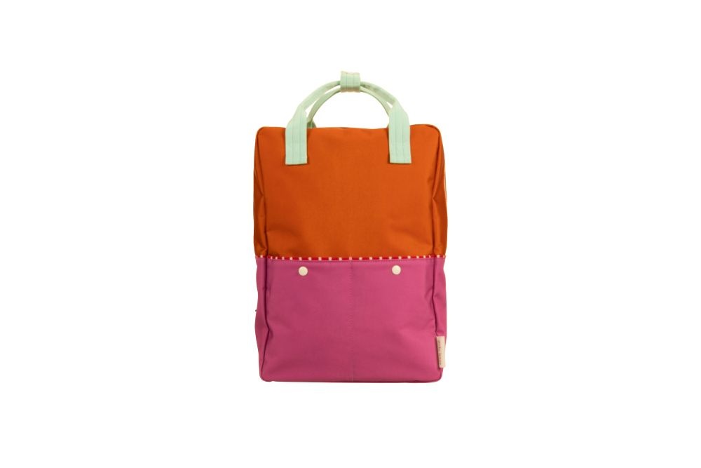 Sticky Lemon Backpack L Colourblocking Orange Pink Wijsneus Wijsneus