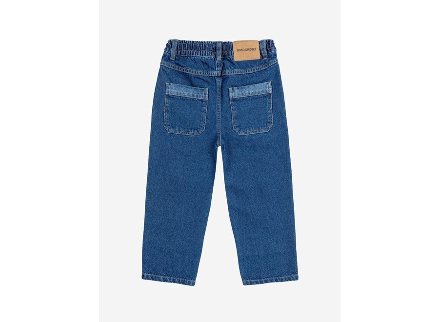 Bobo Choses | Funny Face Denim Jogger Pants Blue