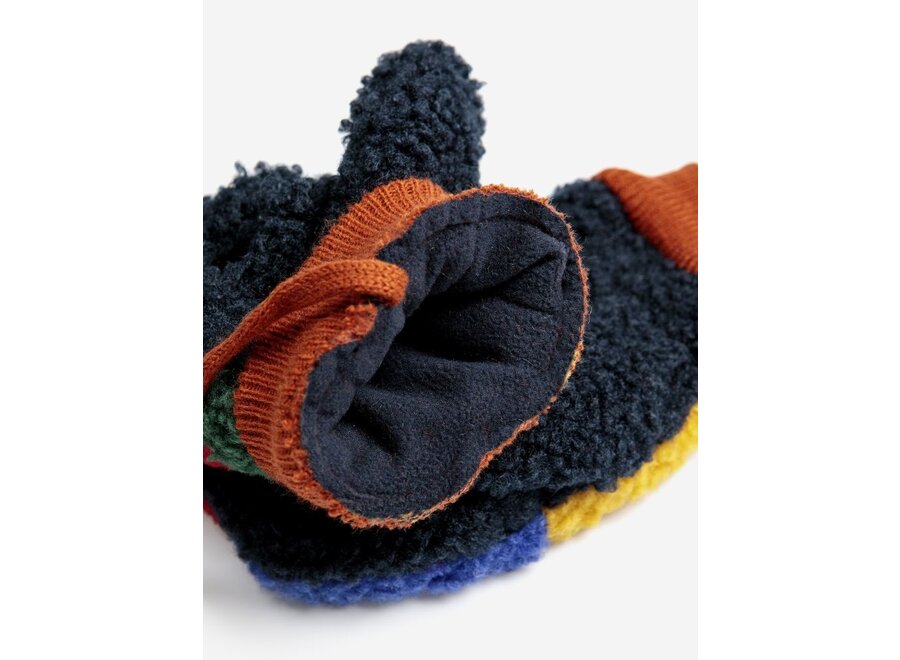 Bobo Choses | Baby Color Block Sheepskin Mittens