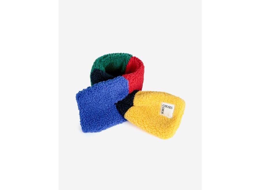 Baby Color Block Sheepskin Neck Warmer