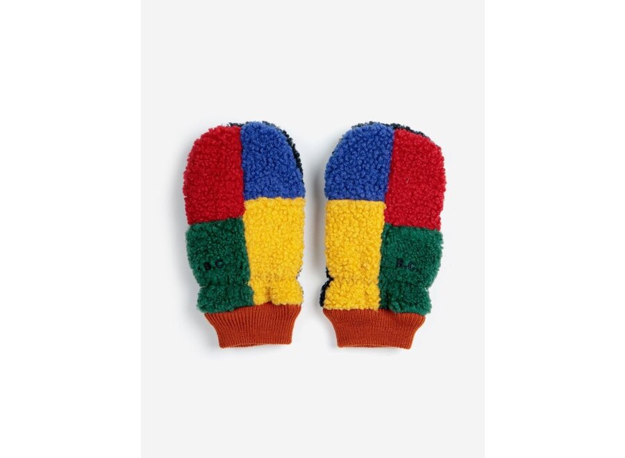 Bobo Choses | Color Block Sheepskin Mittens