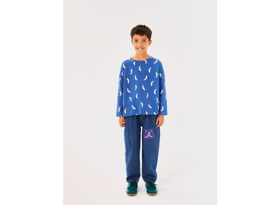 Bobo Choses | Funny Face Denim Jogger Pants Blue
