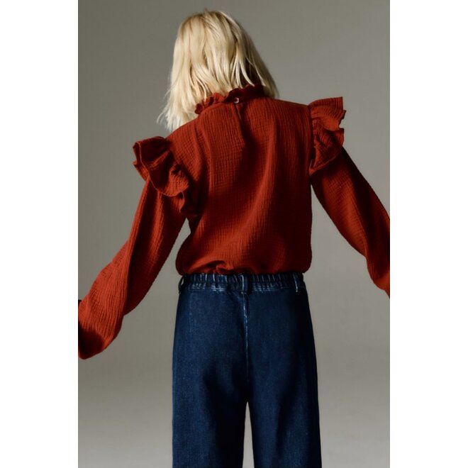 The New Society | Glacier Blouse Ruby Dusk