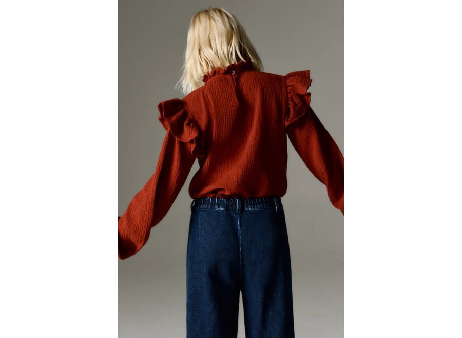 The New Society | Glacier Blouse Ruby Dusk