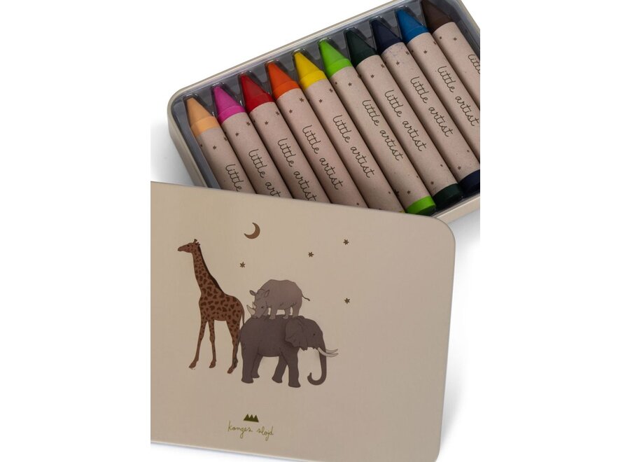 Konges Slojd | Crayons Bees Wax 10 Pieces Safari