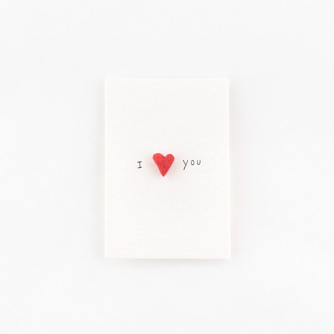 Letterpress Card PIN 'I love you'