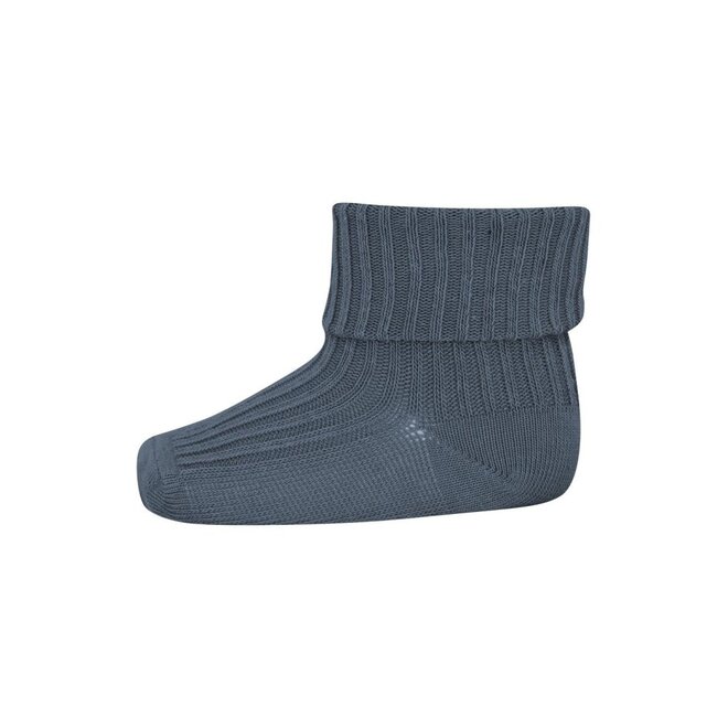 Wool Rib Socks Stone Blue
