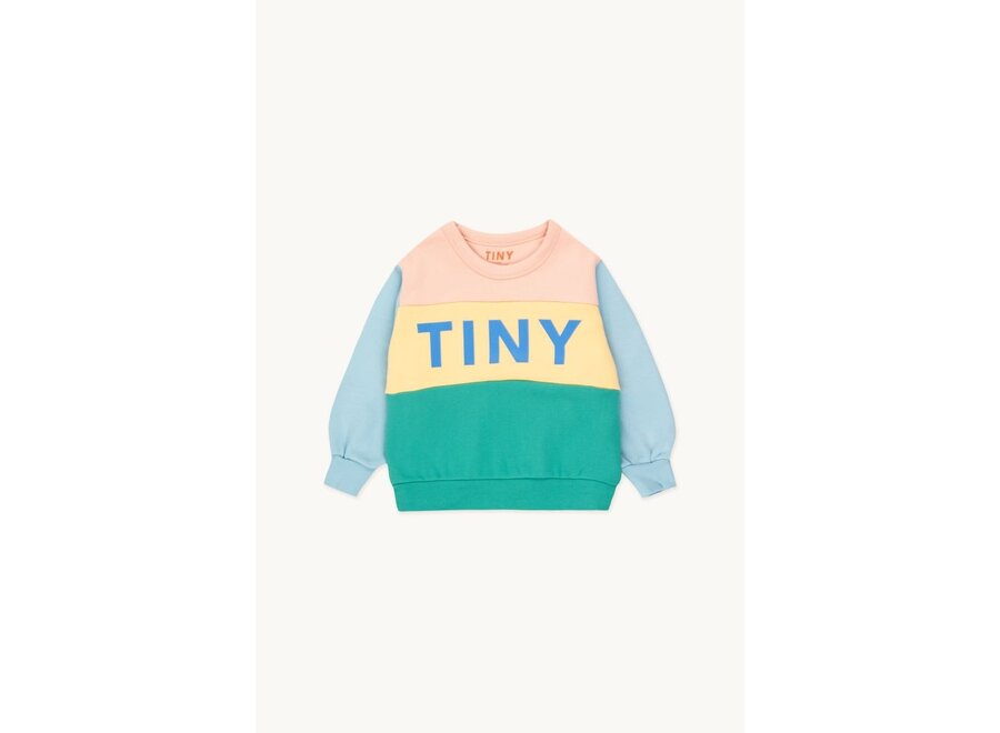 Tinycottons | Color Block Sweatshirt Wild Rose/Emerald