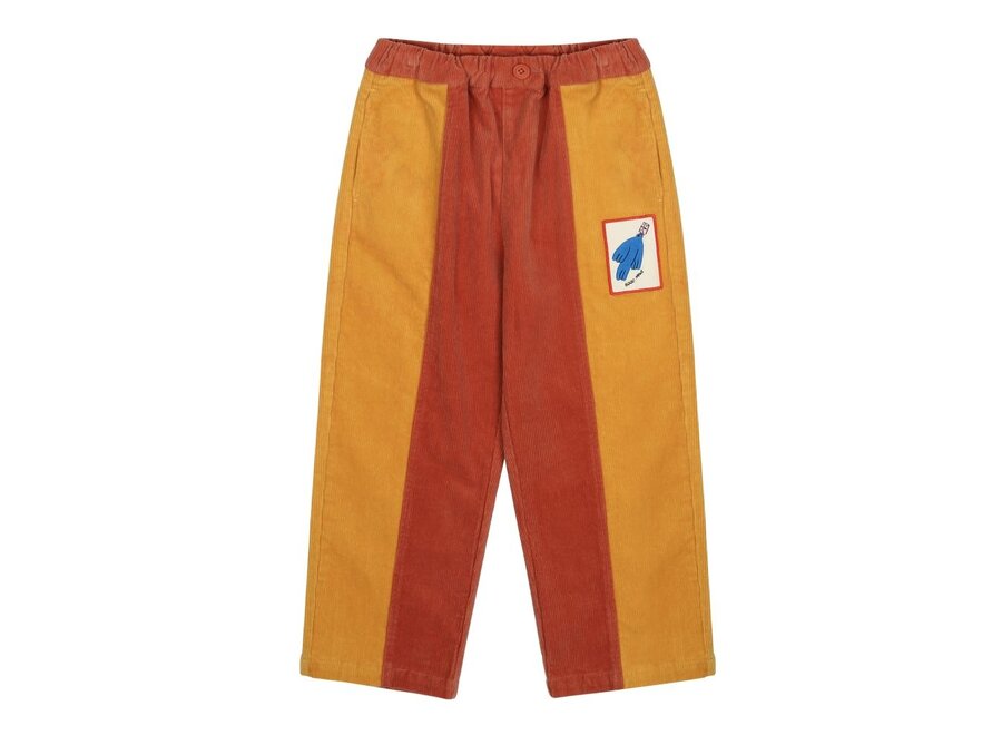 Bird Corduroy Pants Orange