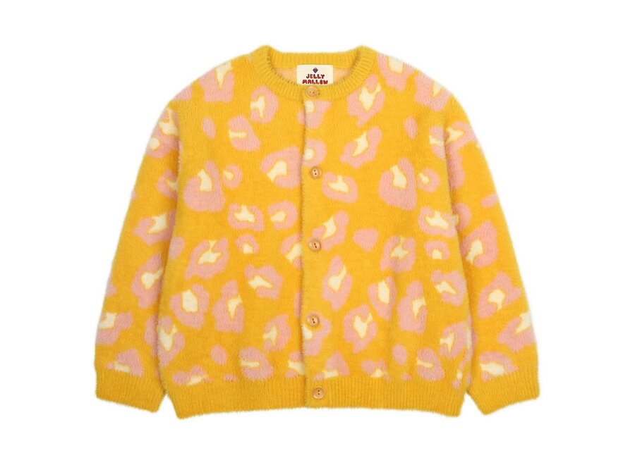 Leopard Pattern Cardigan Yellow