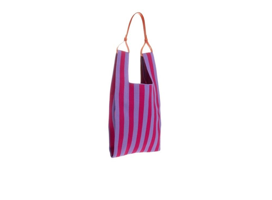 The Sticky Sis Club | Market Bag Il sole Knitted Stripes Positano Purple + Sunset Lilac