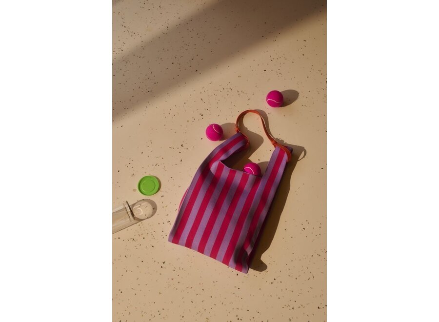 The Sticky Sis Club | Market Bag Il sole Knitted Stripes Positano Purple + Sunset Lilac