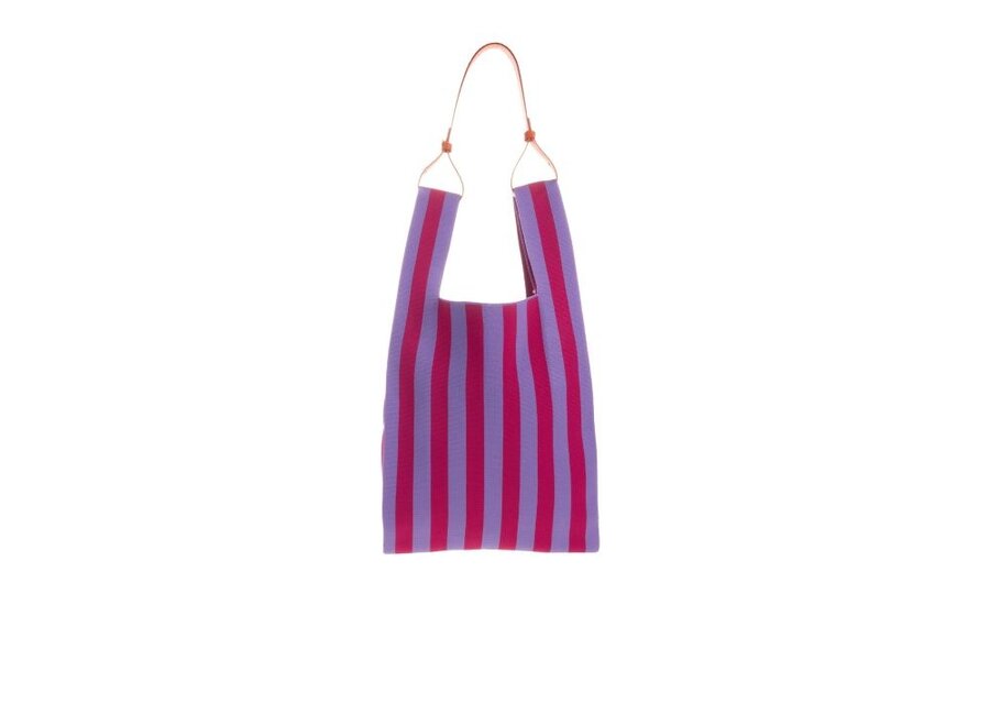 Market Bag Il sole Knitted Stripes Positano Purple + Sunset Lilac