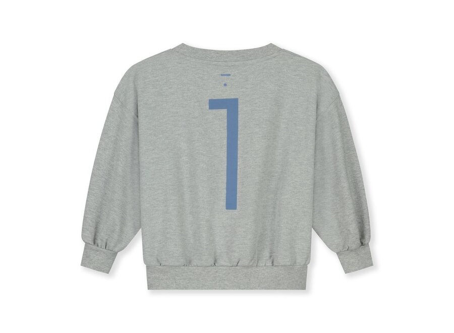 Gray Label | Birthday Sweater GOTS Grey Melange / Blue Moon