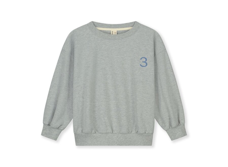 Gray Label | Birthday Sweater GOTS Grey Melange / Blue Moon