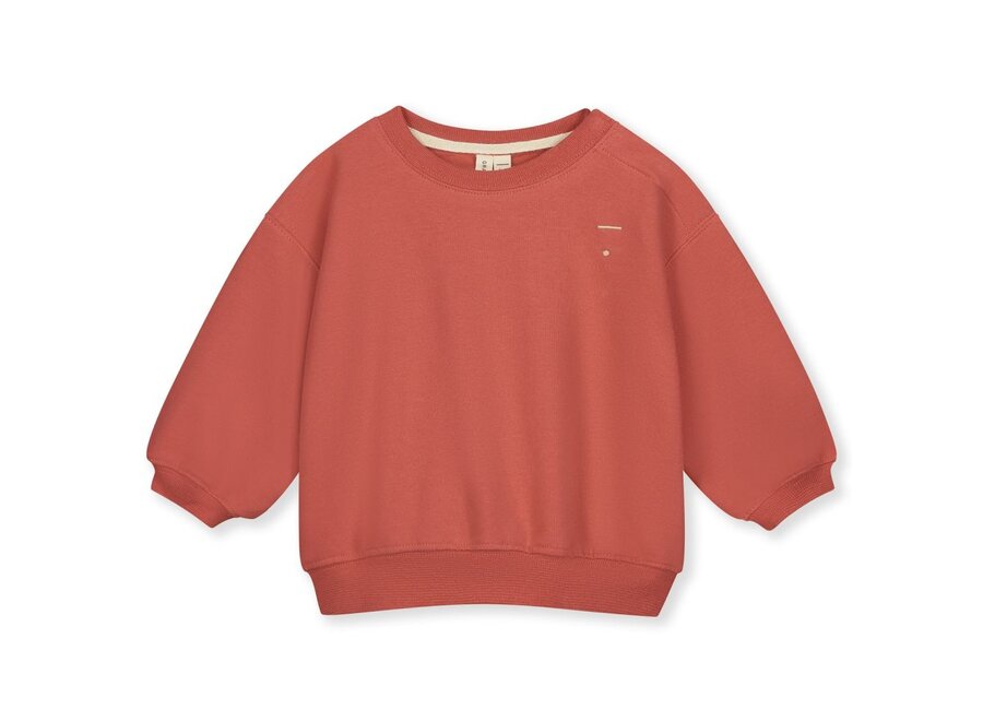 Baby Dropped Shoulder Sweater GOTS Poppy Red