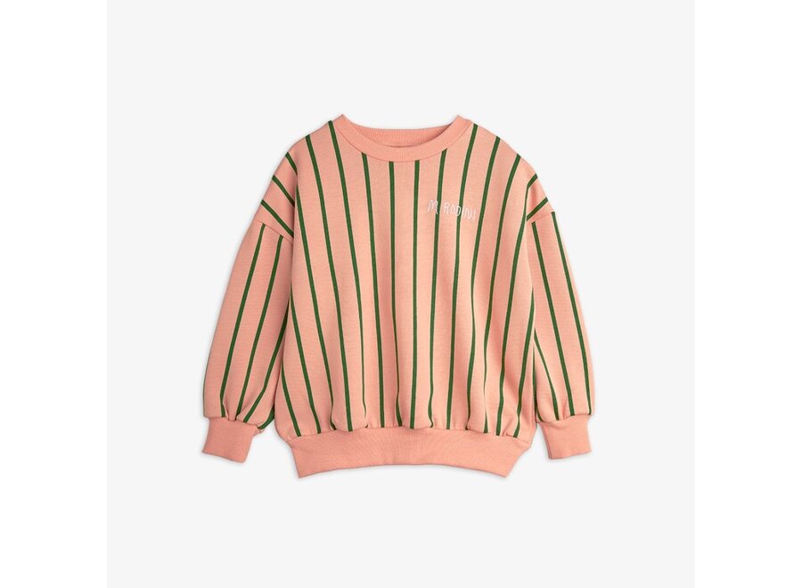 Mini Rodini | Vertical Stripe Aop Sweatshirt Pink