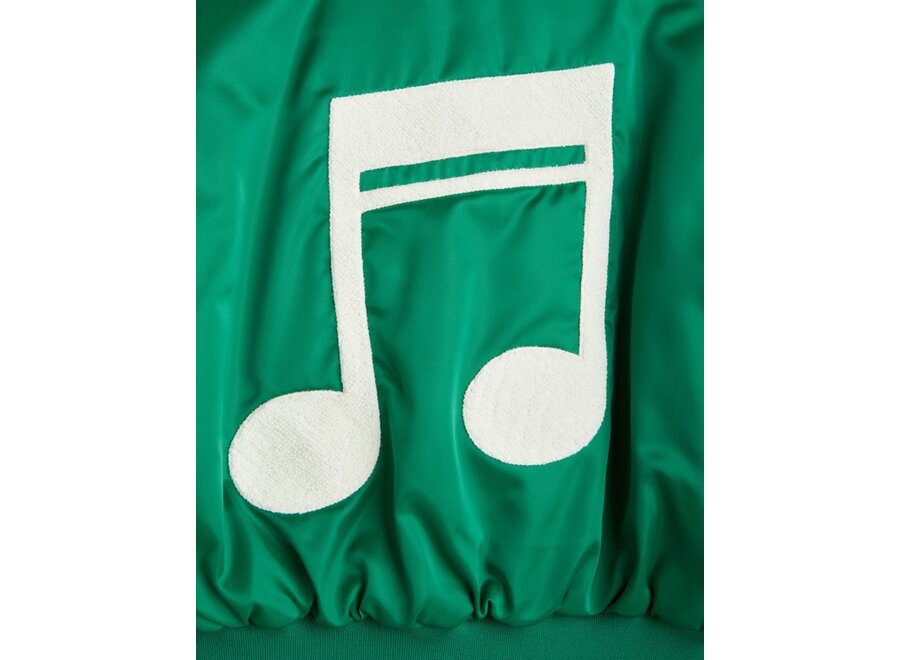 Mini Rodini | Note Chenille Satin Baseball Jacket Green