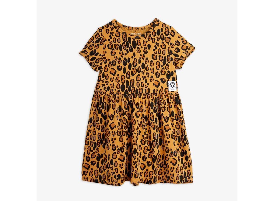 Mini Rodini | Basic Leopard Short Sleeve Dress Beige
