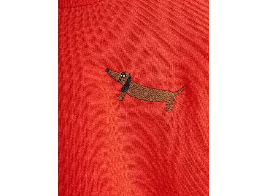 Mini Rodini | Dog Emb Sweatshirt Red