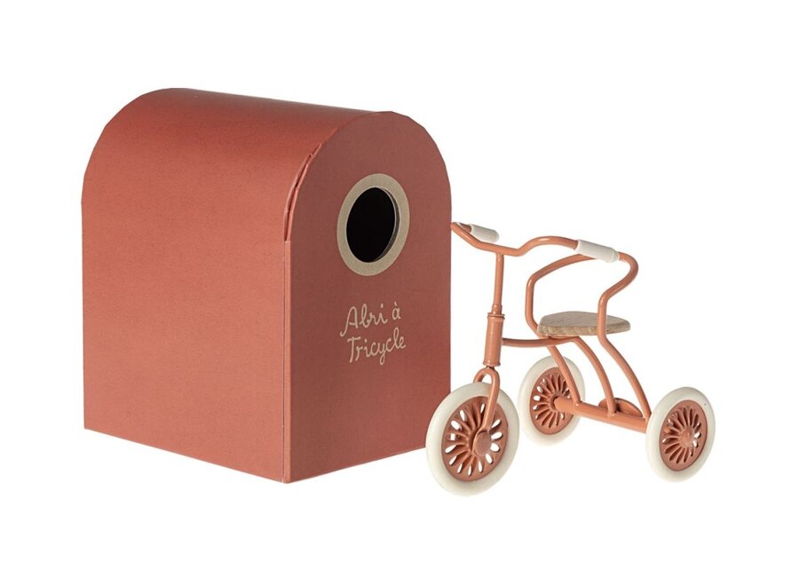 Maileg | Abri à Tricycle Mouse Coral