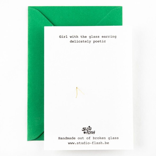 Studio Flash | Letterpress Card ‘Girl with the glass earring earrings’