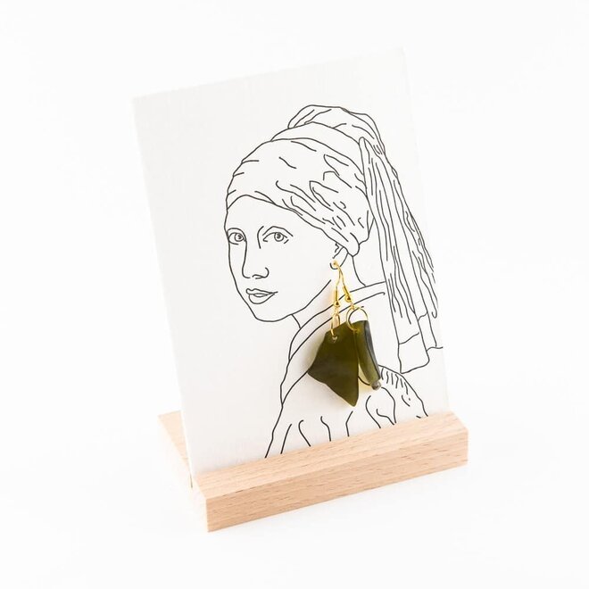 Studio Flash | Letterpress Card ‘Girl with the glass earring earrings’