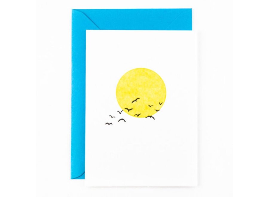 Studio Flash | Letterpress Card ‘birds flying in the sun’