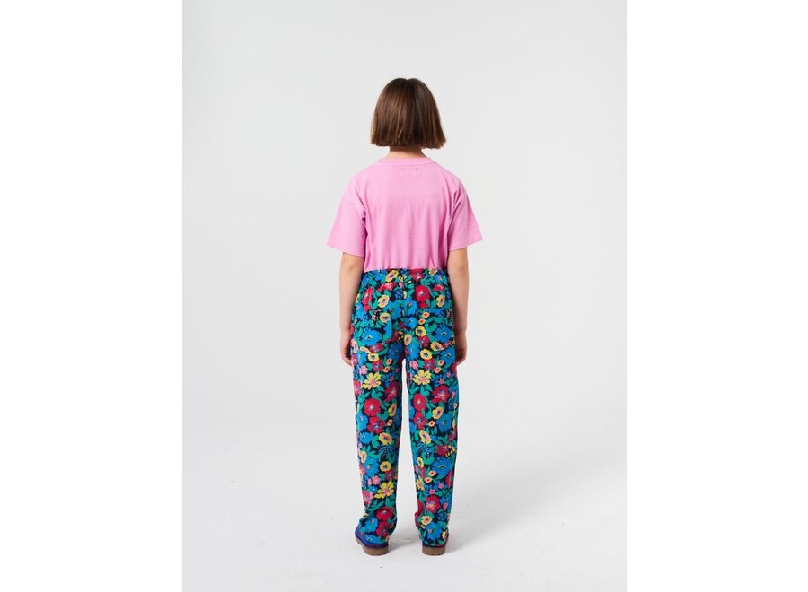 Bobo Choses | Flowers All Over Woven Paperbag Pants Midnight Blue