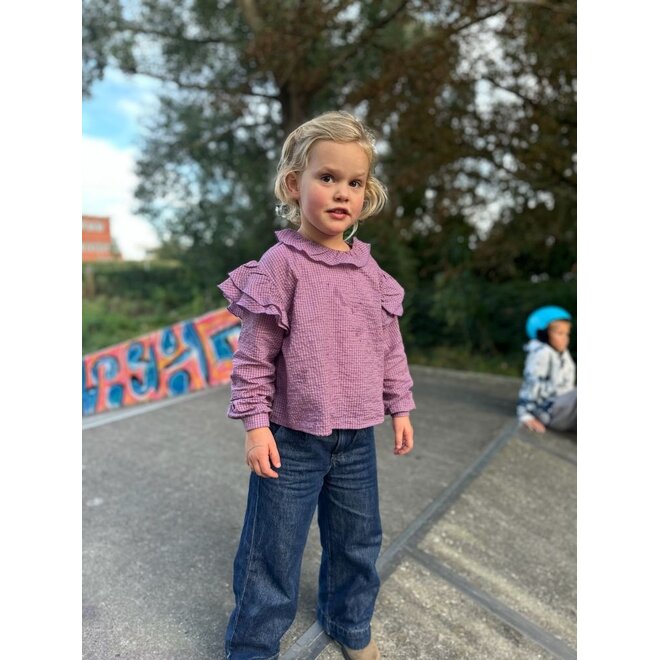 Repose ams | Ava Blouse Multi Mauve Check