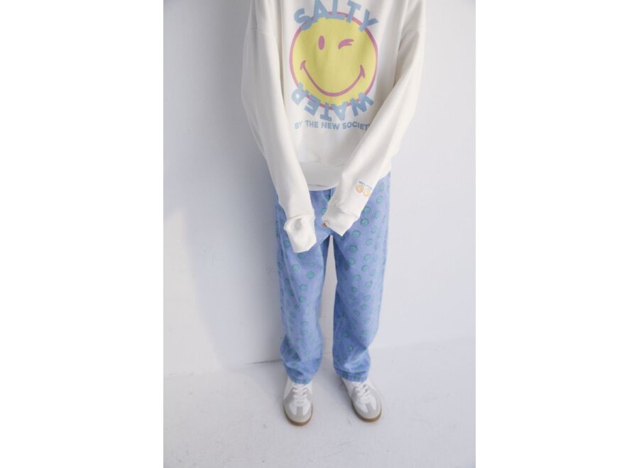 The New Society | Smiley Sweater Salty Water White