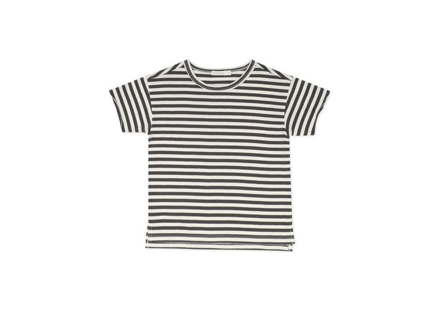 Oversized Tee S/S Stripes Graphite
