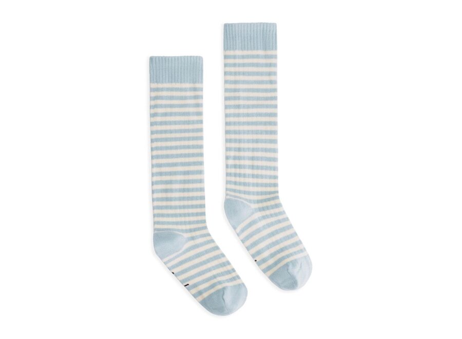 Long Ribbed Socks GOTS Sky Cream