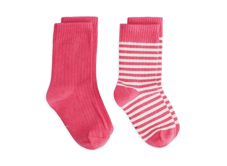 Gray Label | Ribbed Socks GOTS 2-pack Cherry Cream