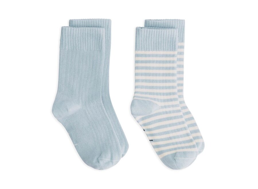 Gray Label | Ribbed Socks GOTS 2-pack Sky Cream