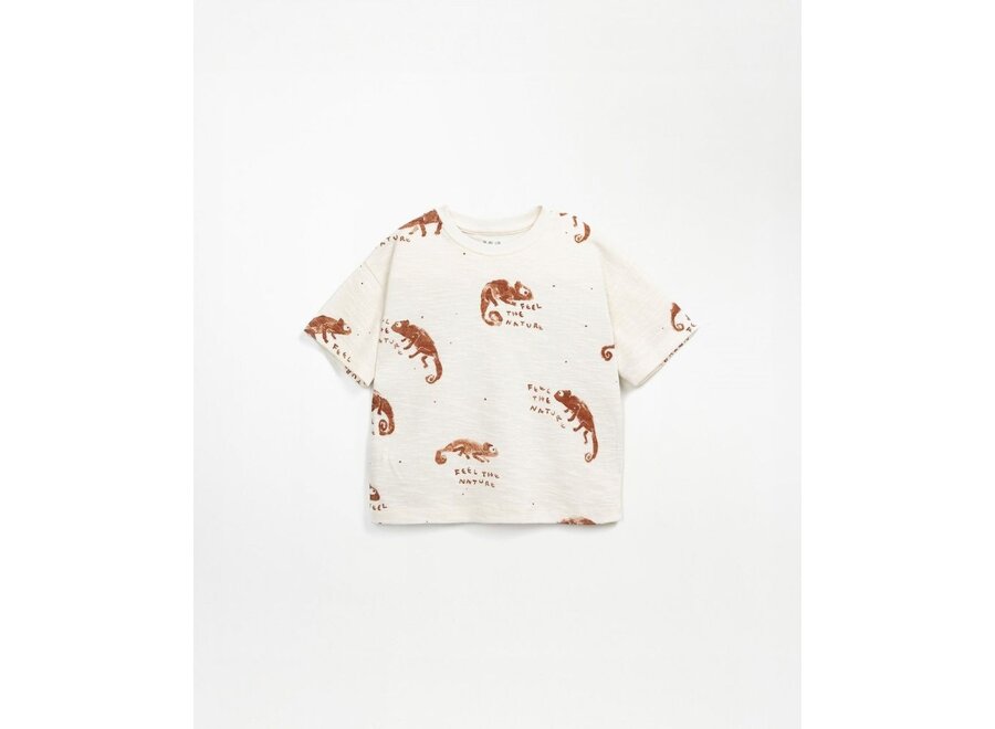 Printed Rib T-Shirt Grés