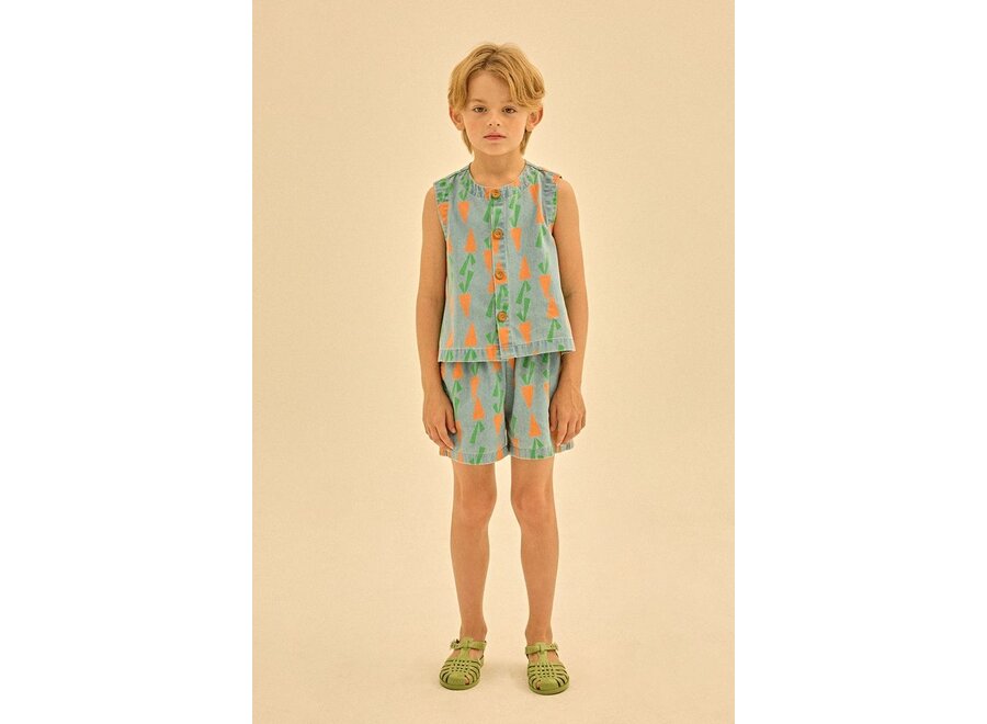 Jelly Mallow | Carrot Denim Shorts_Blue Denim